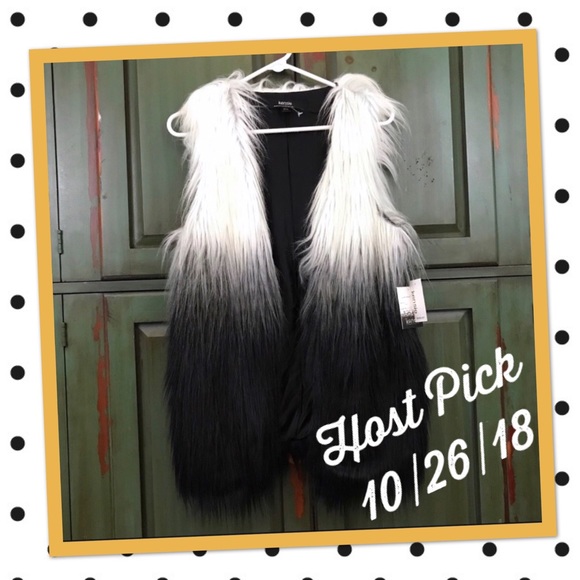 Kensie Jackets & Blazers - Kensie Ombré Faux Fur Vest Size M Open Shaggy c
